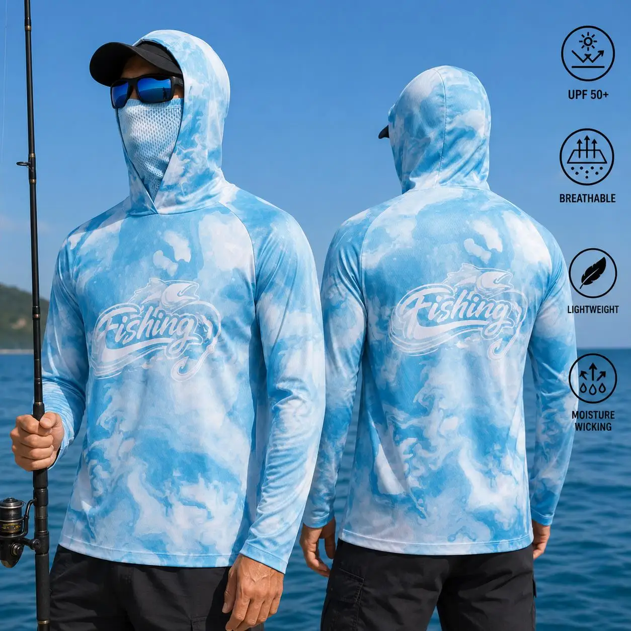 Męska koszulka z kapturem do w – Fishing recenzja i cena